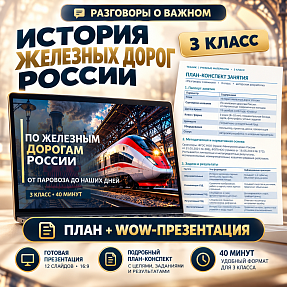 Комплект к занятию «История железных дорог России». Разговоры о важном, 3 класс