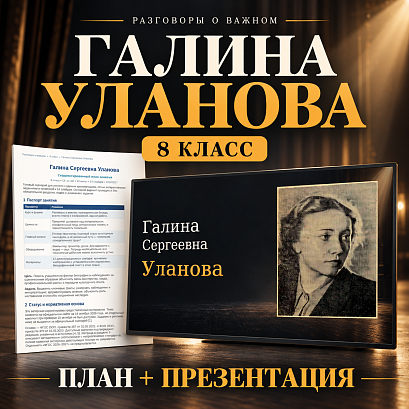 Обложка публикации «Комплект к занятию «Галина Уланова». Разговоры о важном, 8 класс»