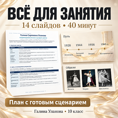 Обложка публикации «Комплект к уроку «Разговоры о важном» 10 класс: «Галина Сергеевна Уланова»»