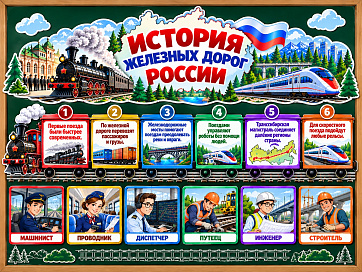 Оформление доски "история железных дорог России" (разговоры о важном)