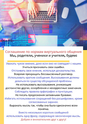 Обложка публикации «Правила поведения на дистанционном обучении»