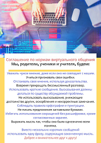 Правила поведения на дистанционном обучении