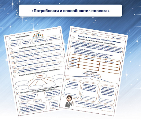 Обложка публикации «Рабочий лист по обществознанию «Потребности и способности человека»»