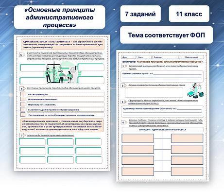 Обложка публикации «Рабочий лист "Основные принципы административного процесса"»
