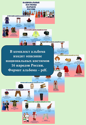 Обложка публикации «Альбом "Национальные костюмы народов России".»