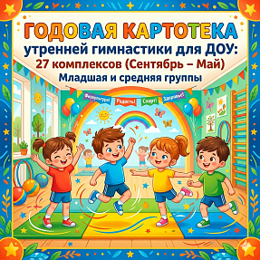 Годовая картотека утренней гимнастики для ДОУ: 27 комплексов (Сентябрь – Май) Младшая и средняя группы
