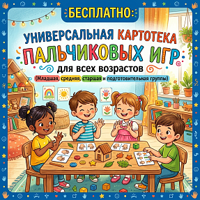 БЕСПЛАТНО: Универсальная картотека пальчиковых игр для всех возрастов (Младшая, средняя, старшая и подготовительная группы)