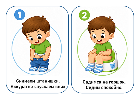 Обложка публикации ««Алгоритм и последовательность действий при обучении ребёнка пользованию горшком»»