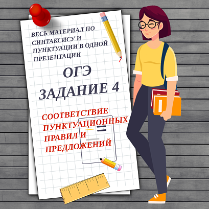 Обложка публикации «Презентация "Задание 4 ОГЭ. Синтаксис и пунктуация"»