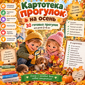 Картотека прогулок на осень — 30 готовых прогулок для детей 3–4 лет