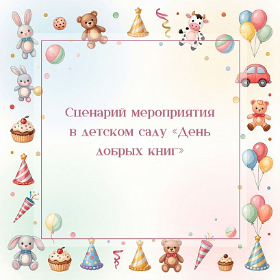 Обложка публикации «Сценарий мероприятия в детском саду «День добрых книг»»