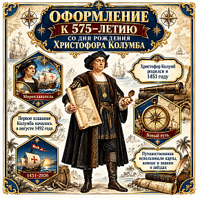 Оформление к 575-летию со дня рождения Христофора Колумба