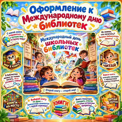 Обложка публикации «Оформление к Международному дню школьных библиотек»