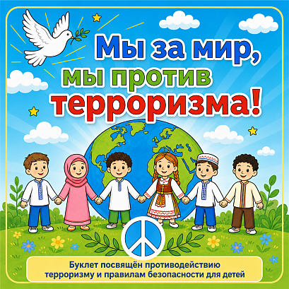 Обложка публикации «Буклет для детей «Мы за мир, мы против терроризма!»»